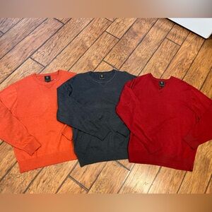 F/X Fusion sweaters mens Large Set of 3 red gray orange super soft lightweight